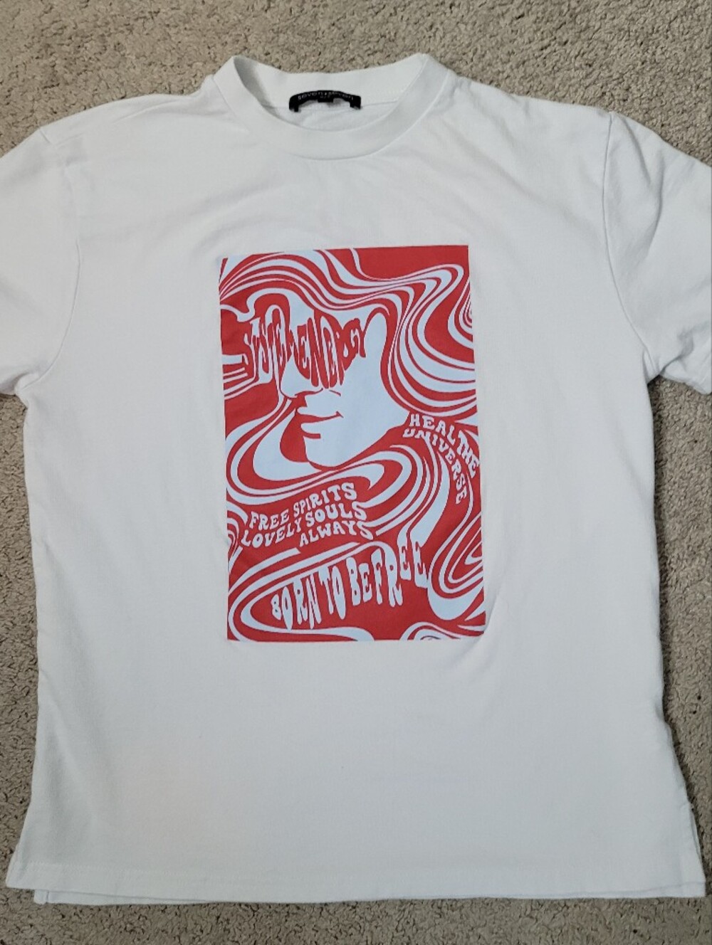 Seven Seven shirt With 1960s psychedelic rock poster art Size S